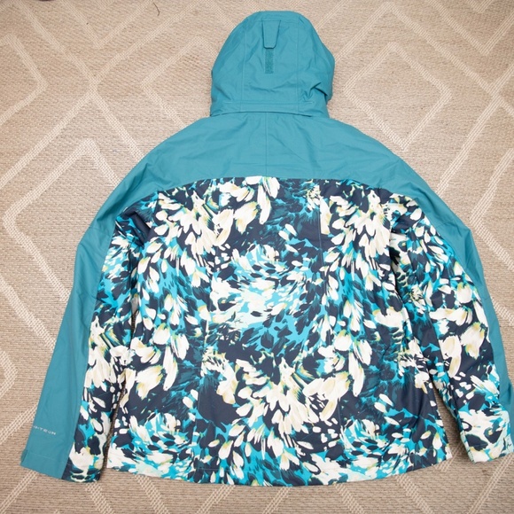 COLUMBIA ARCTIC TRIP Interchange 3 in 1 Omni Tech Jacket Women's M Blue Floral - Picture 5 of 10